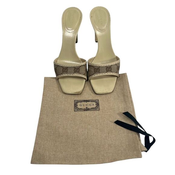 Gucci Slide Sandals Size 6 GG Monogram Slide Sandals Size 6 Cream - Picture 7 of 11